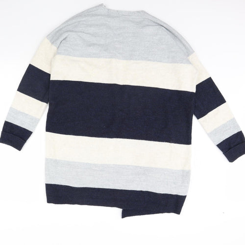 Wallis Womens Blue Striped  Cardigan Jumper Size M