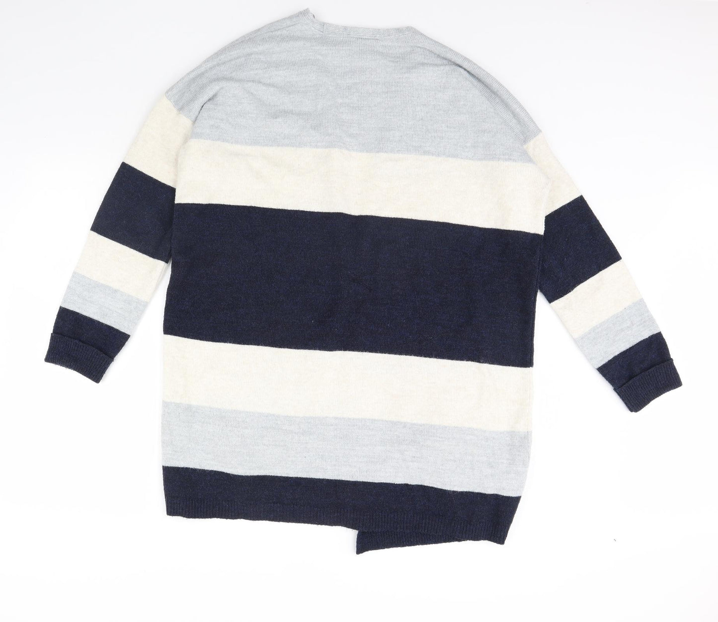 Wallis Womens Blue Striped  Cardigan Jumper Size M