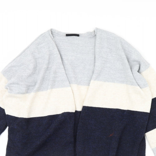 Wallis Womens Blue Striped  Cardigan Jumper Size M