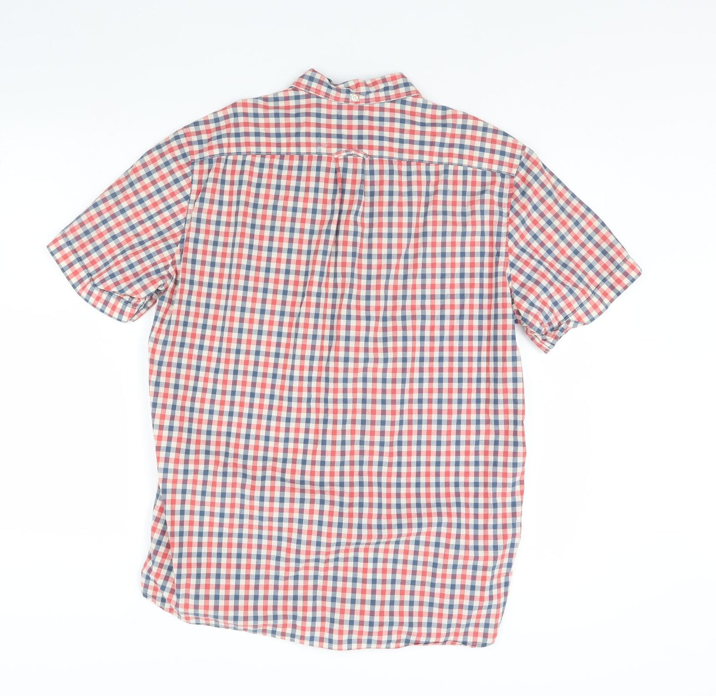 H&M Mens Red Check   Dress Shirt Size M