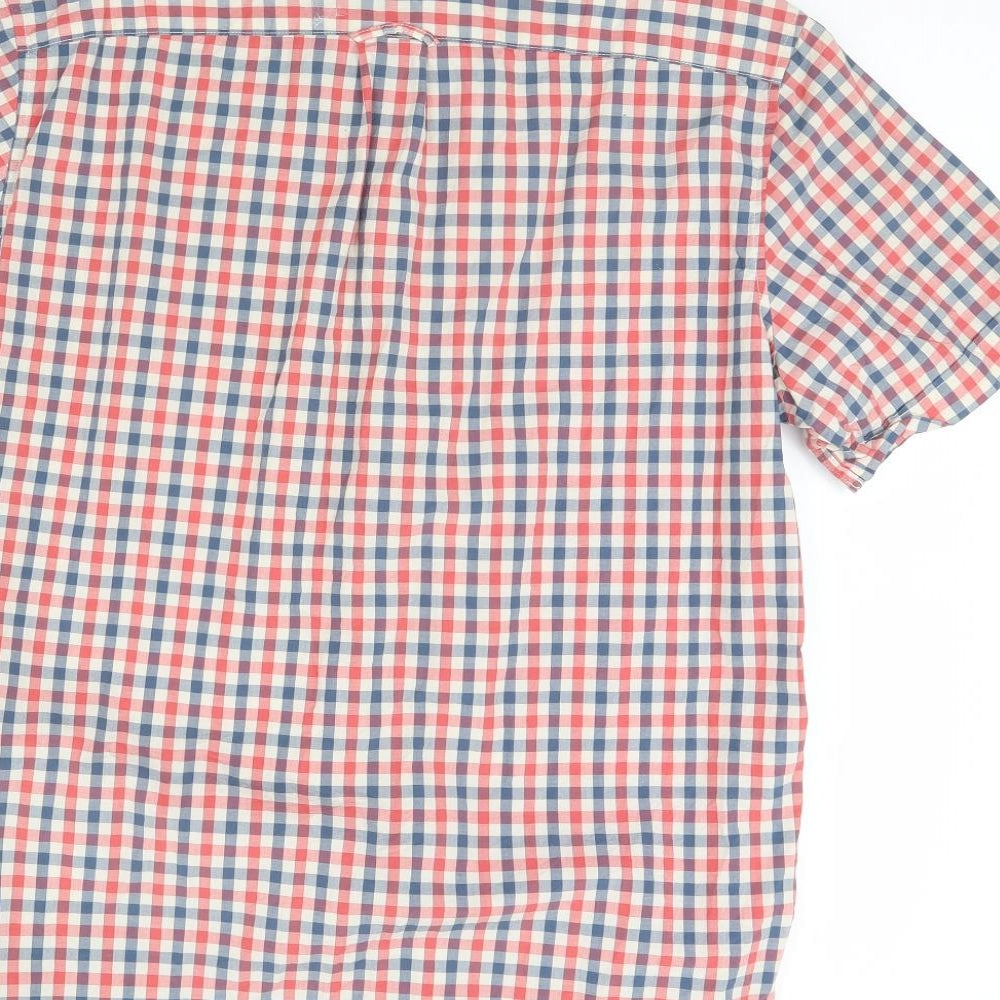 H&M Mens Red Check   Dress Shirt Size M