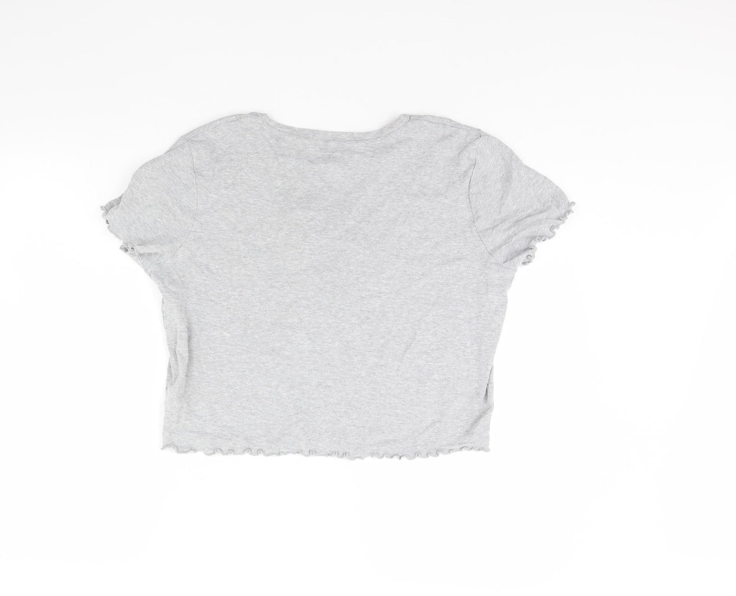 Clueless Womens Grey  Rayon Cropped T-Shirt Size 12  - Clueless