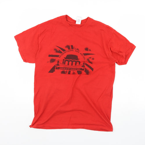 Gildan Mens Red    T-Shirt Size M