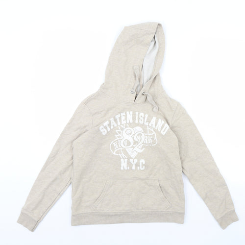 Denim & Co. Womens Beige   Pullover Hoodie Size 12