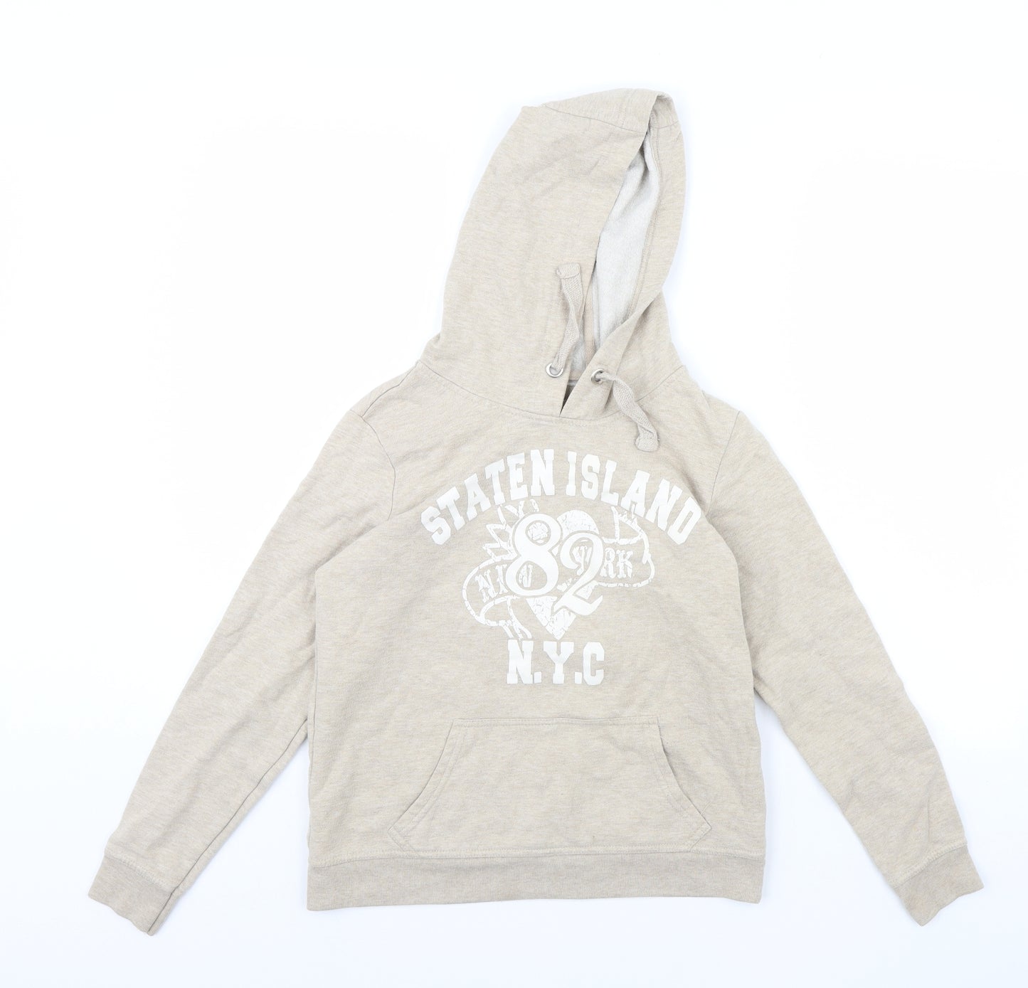 Denim & Co. Womens Beige   Pullover Hoodie Size 12
