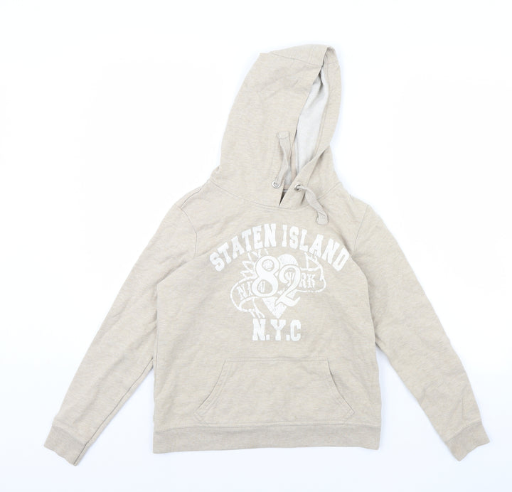 Denim & Co. Womens Beige   Pullover Hoodie Size 12