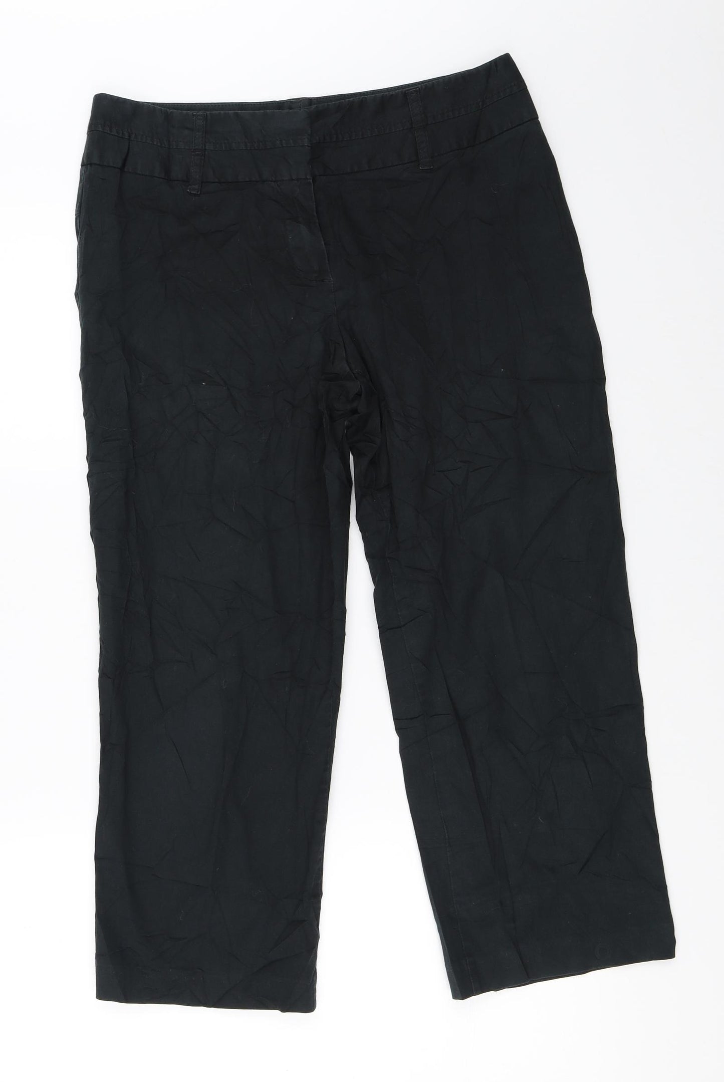 Marks and Spencer Womens Black   Cropped Trousers Size 12 L23 in