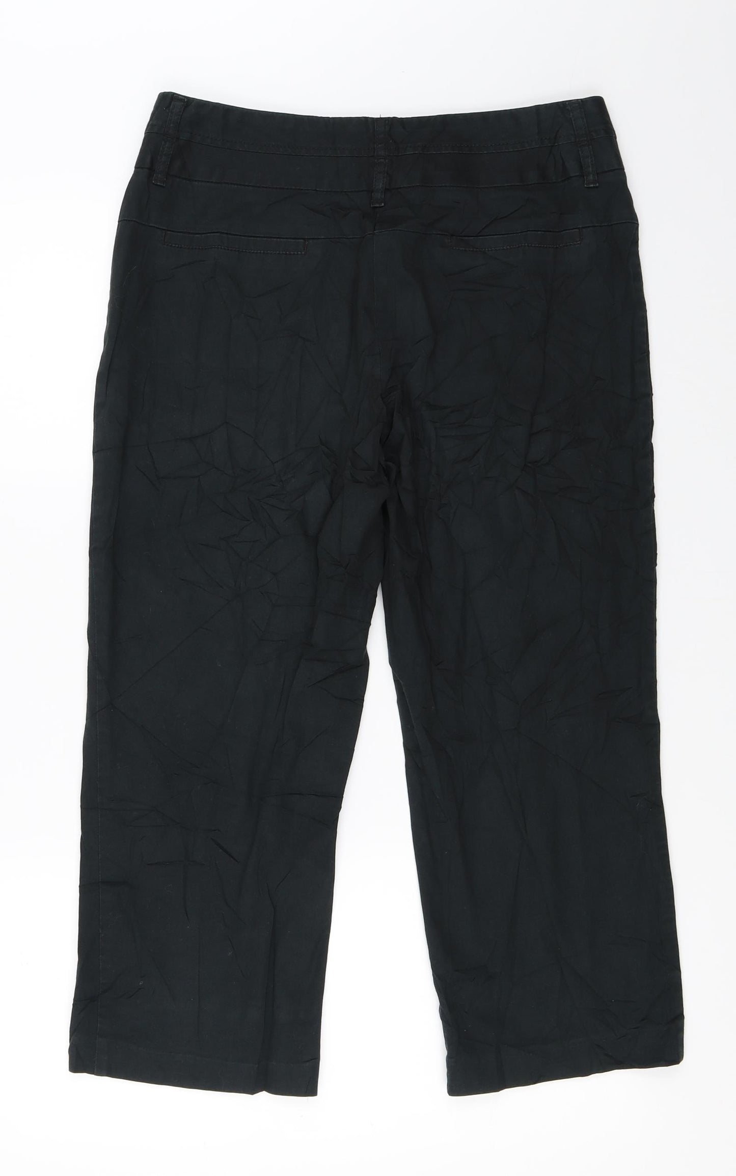 Marks and Spencer Womens Black   Cropped Trousers Size 12 L23 in