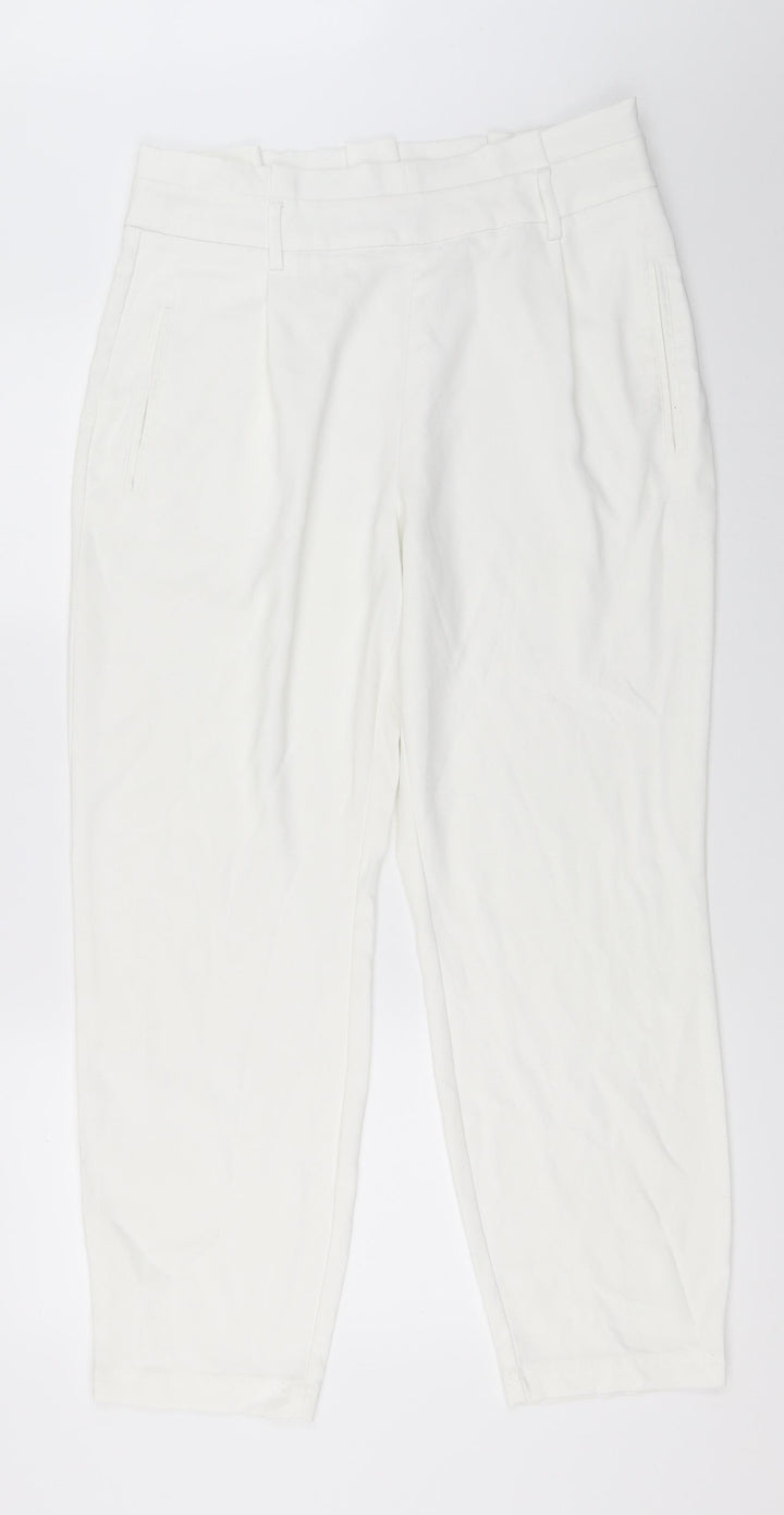 Stradivarius Womens White   Trousers  Size 42 L28 in