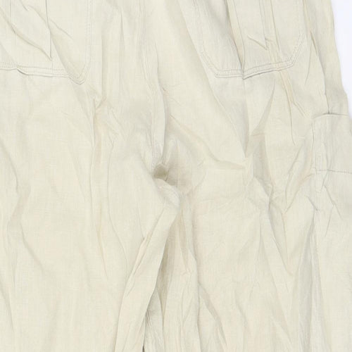 NEXT Womens Beige   Cropped Trousers Size 12 L20 in