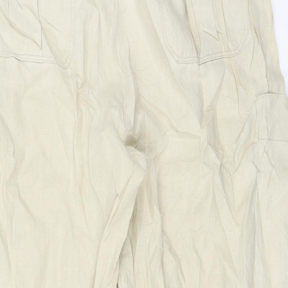 NEXT Womens Beige   Cropped Trousers Size 12 L20 in