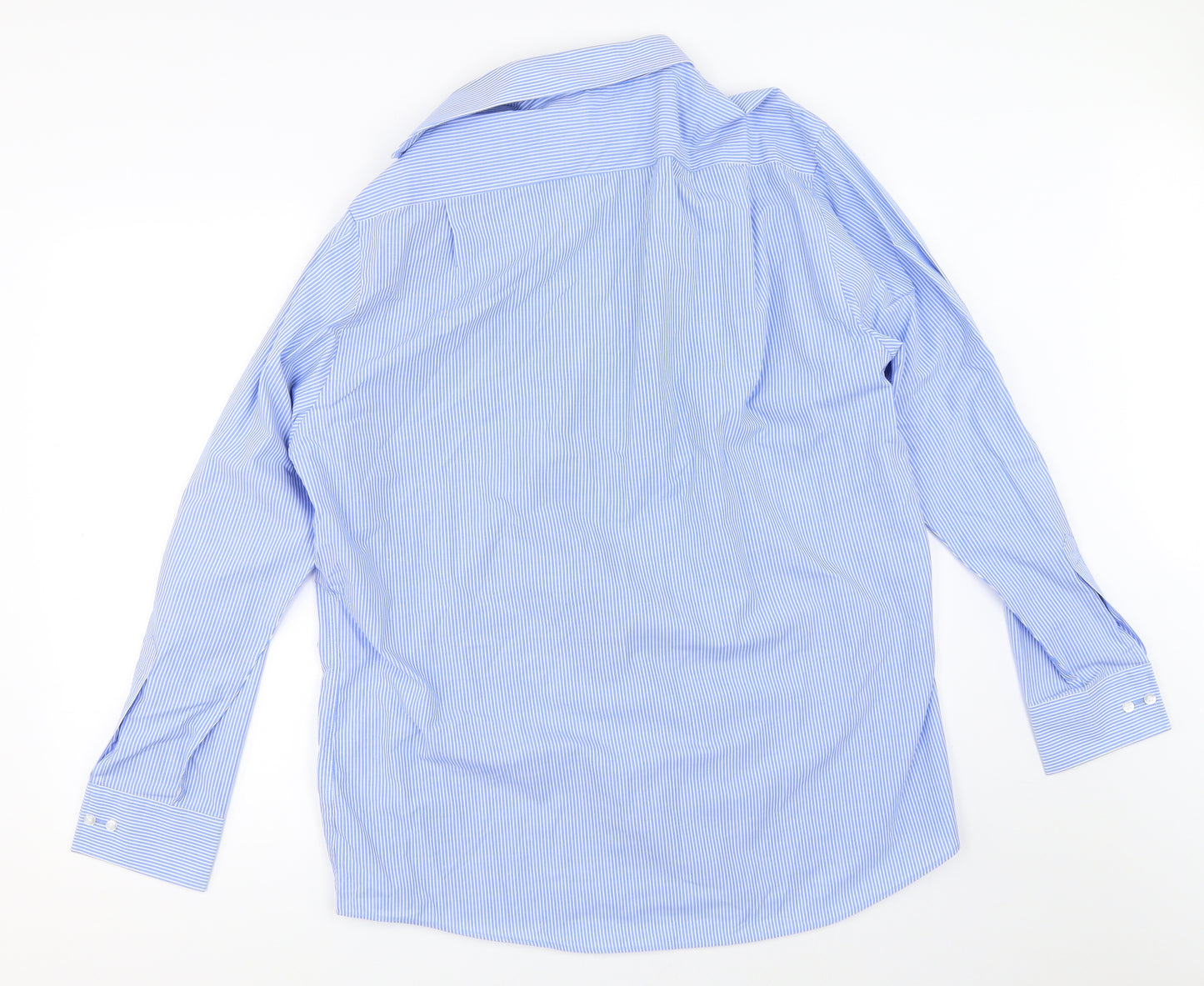 Debenhams Mens Blue Striped   Button-Up Size 16.5