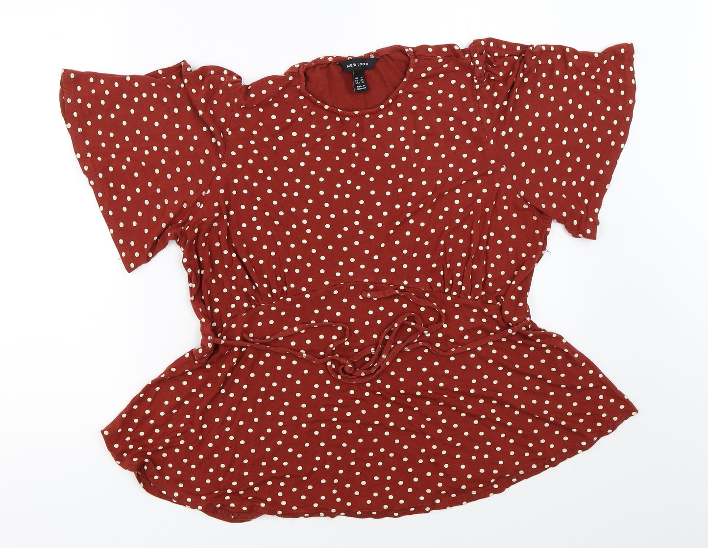 New Look Womens Brown Polka Dot  Basic T-Shirt Size 16