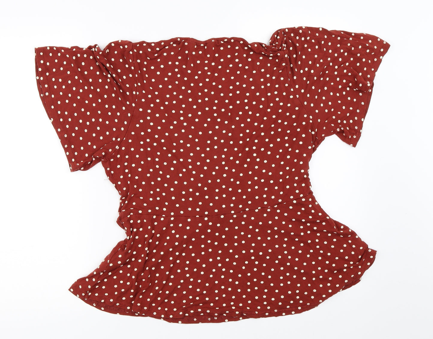 New Look Womens Brown Polka Dot  Basic T-Shirt Size 16