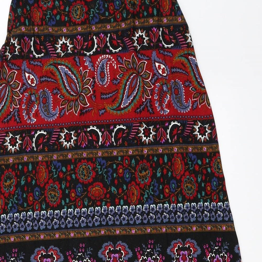 Monsoon Womens Black Geometric  Maxi Skirt Size S