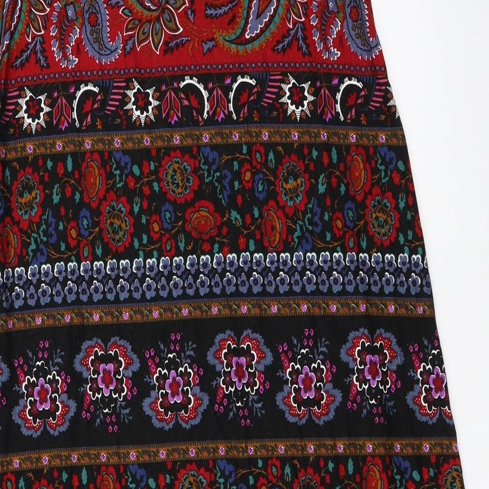 Monsoon Womens Black Geometric  Maxi Skirt Size S