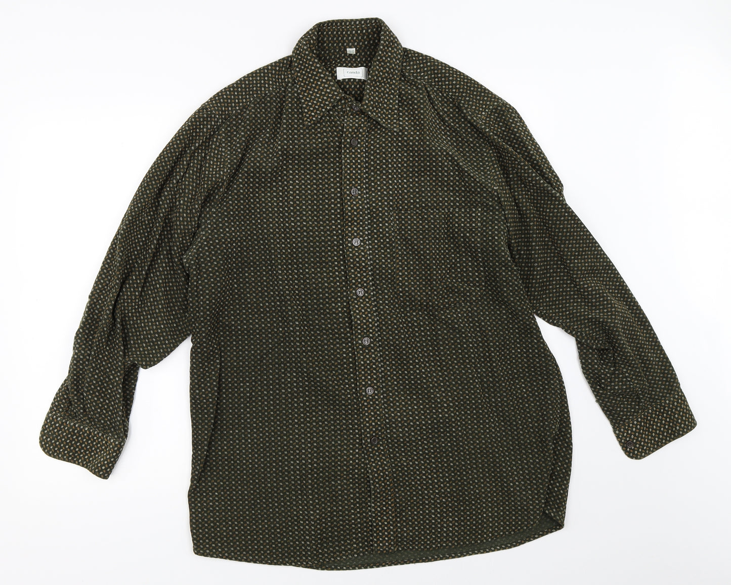 Canda Mens Green    Button-Up Size 15.5