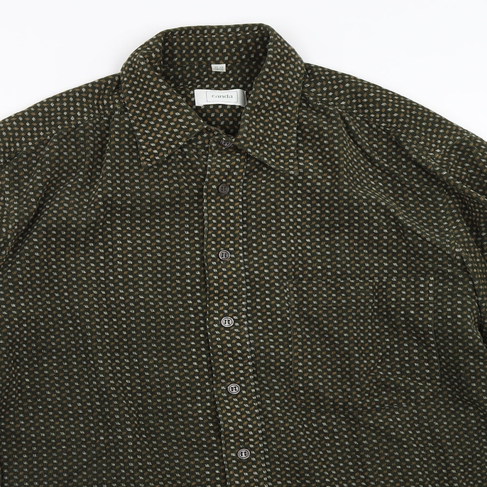 Canda Mens Green    Button-Up Size 15.5