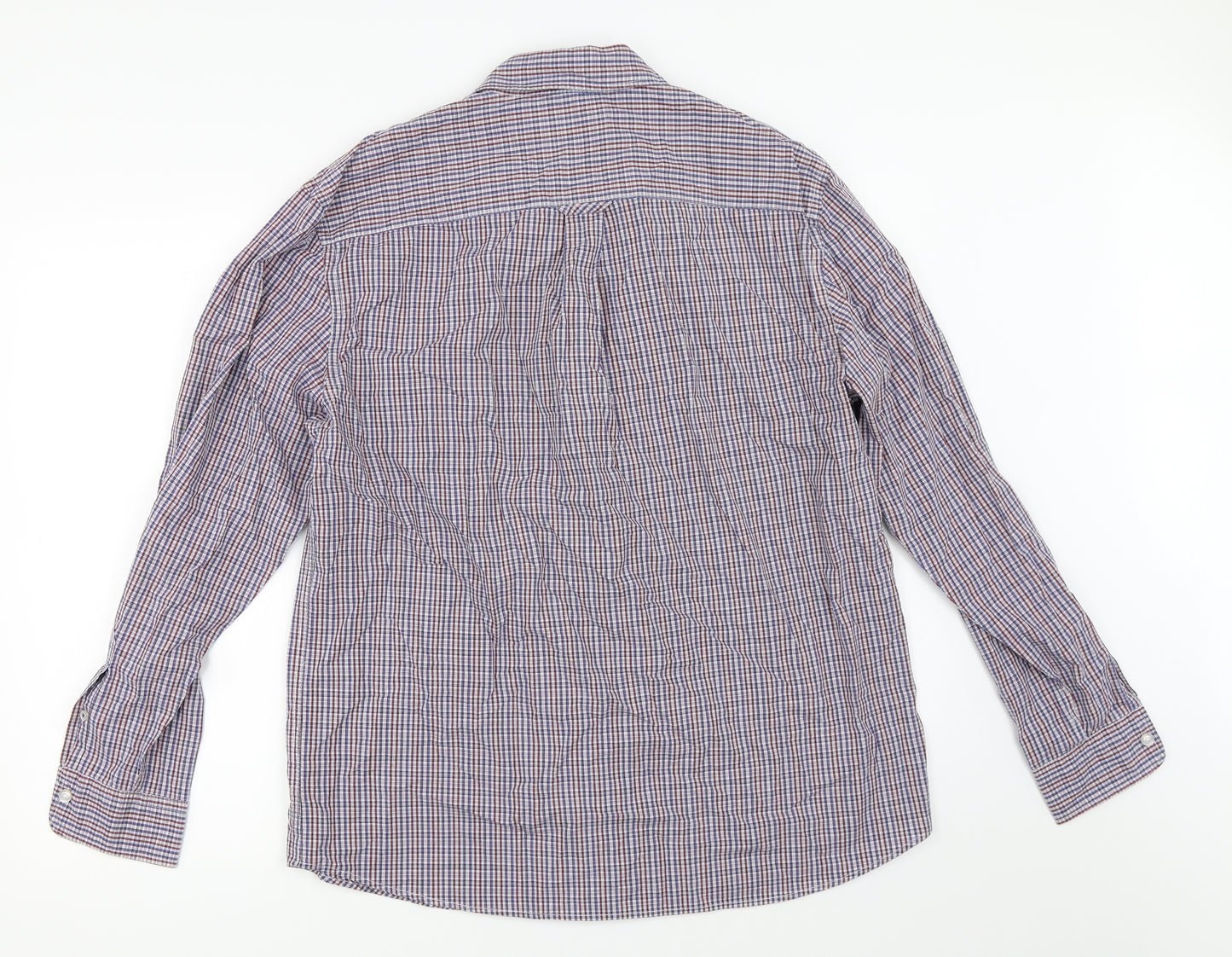 Maine New England Mens Blue Check   Button-Up Size M