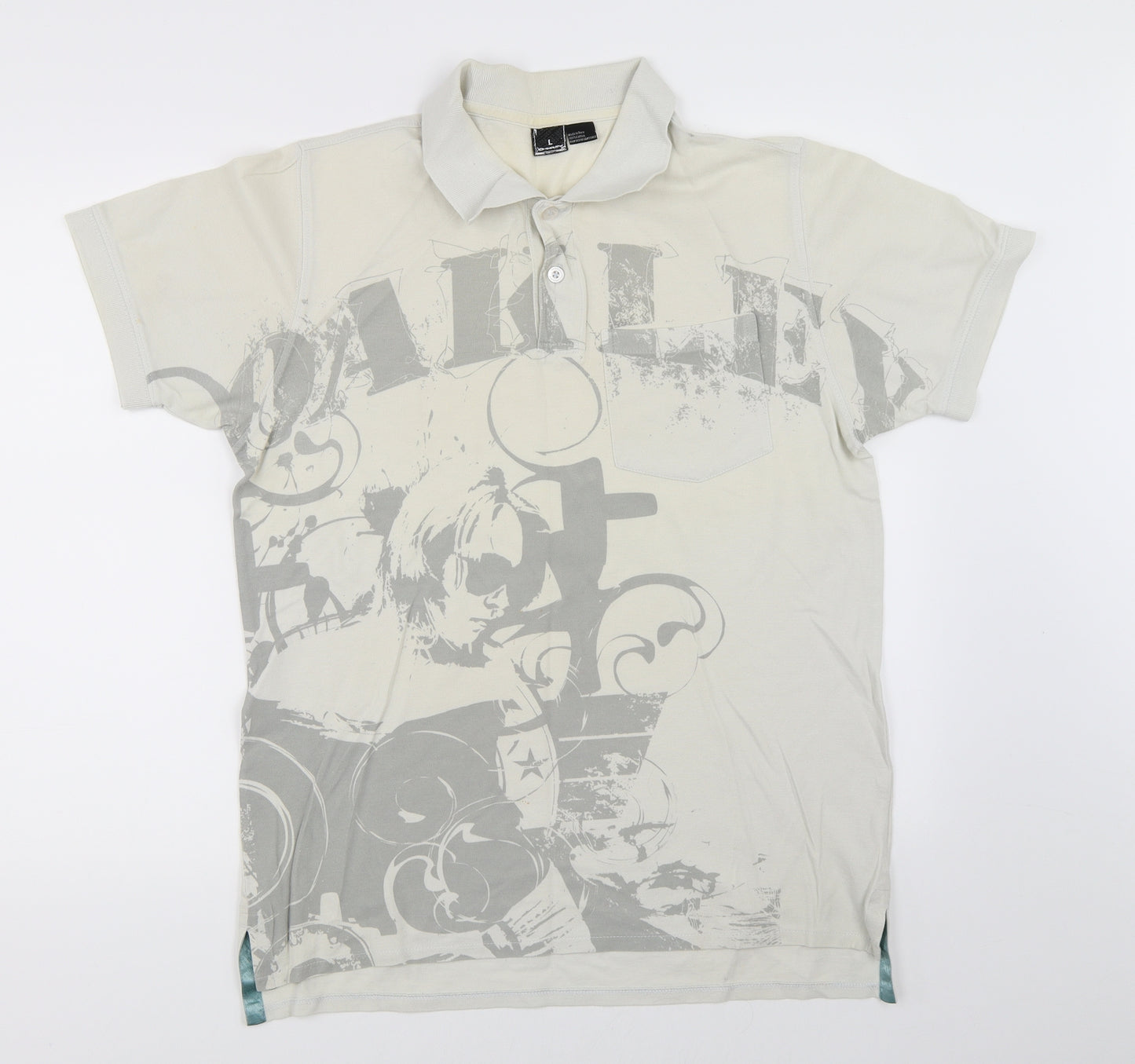 Preworn Mens Ivory    Polo Size L
