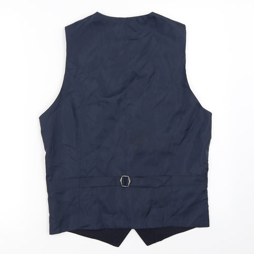 Marks and Spencer Mens Blue   Jacket Suit Waistcoat Size S