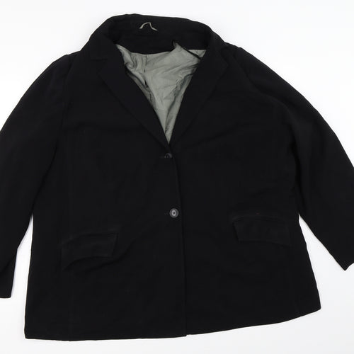 essence Womens Black   Overcoat Coat Size 16