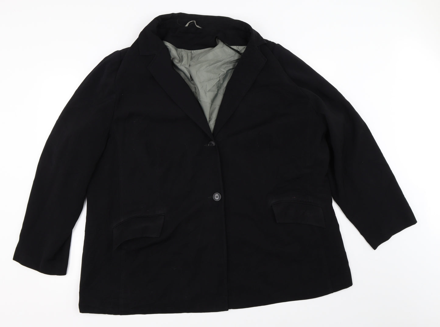 essence Womens Black   Overcoat Coat Size 16