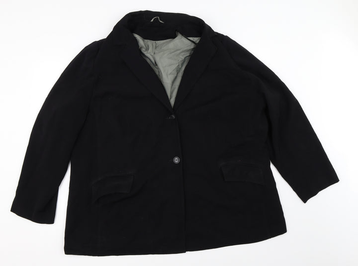 essence Womens Black   Overcoat Coat Size 16