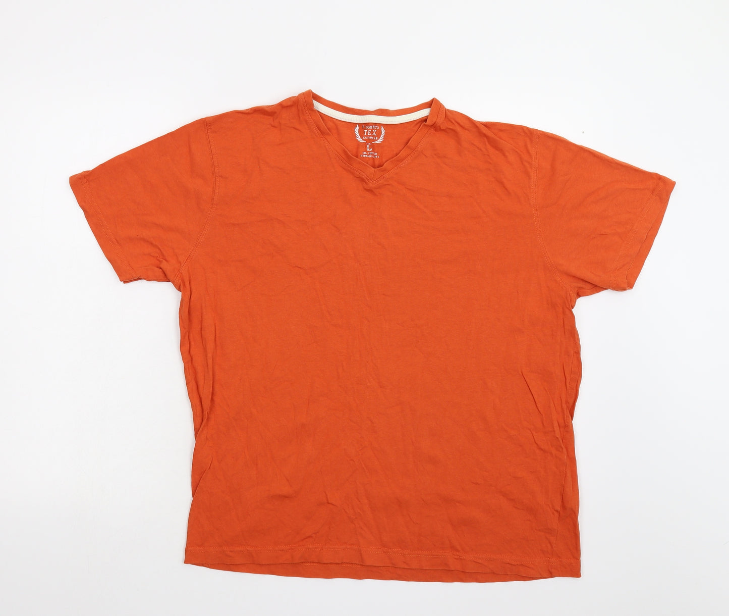 Preworn Mens Orange    T-Shirt Size L