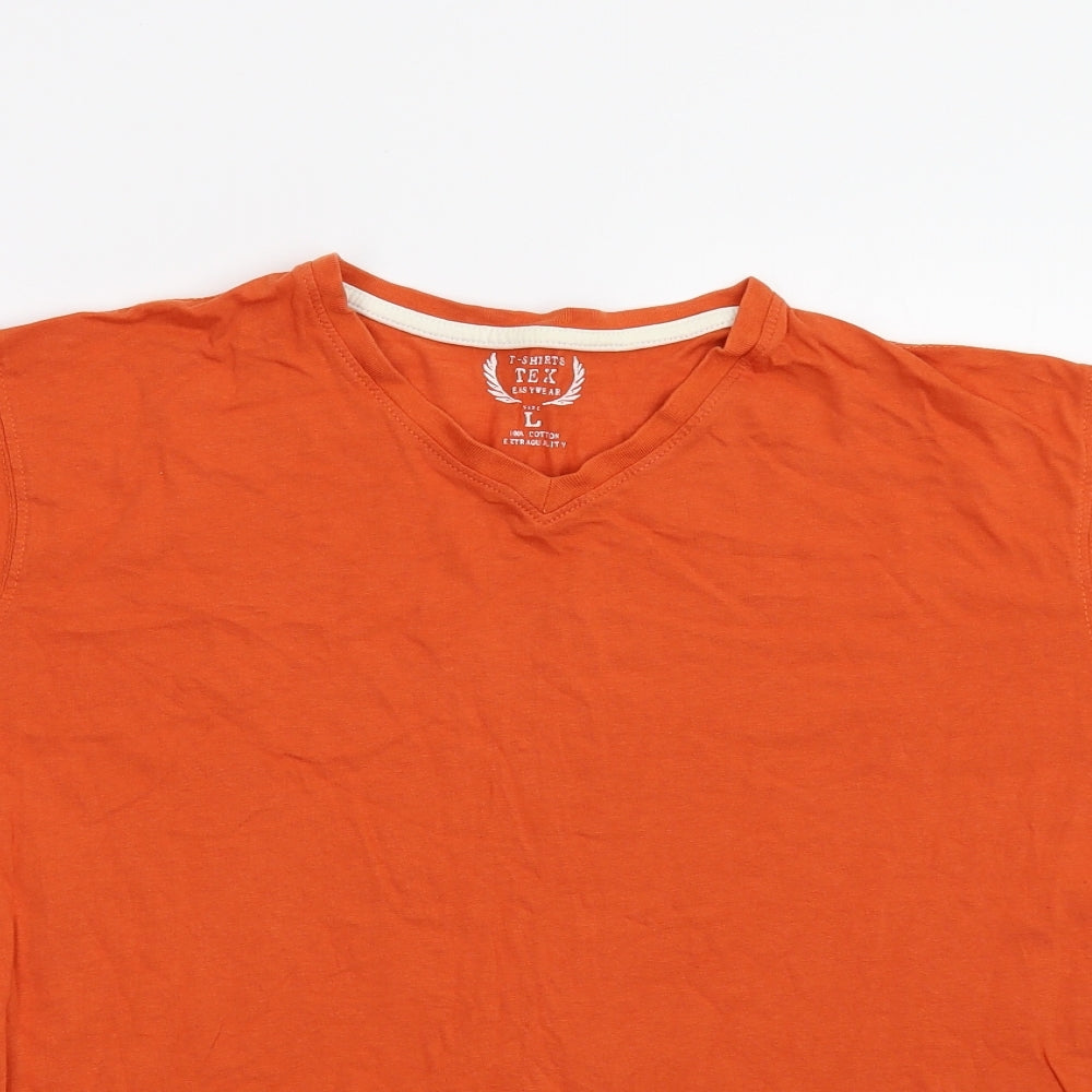 Preworn Mens Orange    T-Shirt Size L