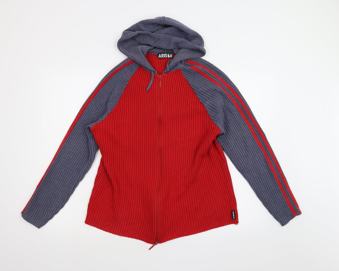 Aris Mens Red   Full Zip Hoodie Size M