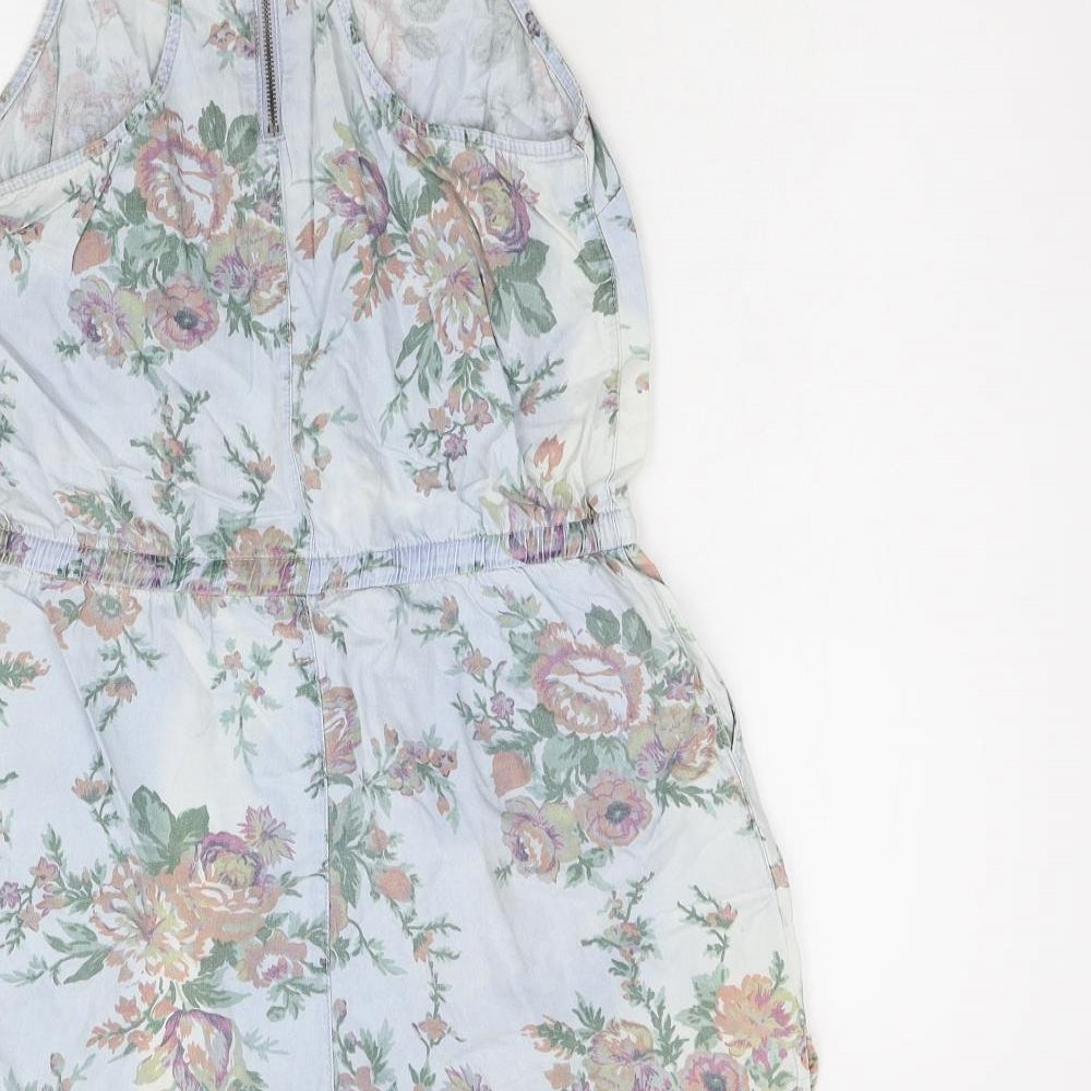 Primark Womens Blue Floral  Playsuit One-Piece Size 10