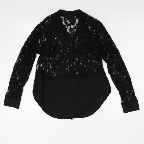 River Island Womens Black Floral Lace Basic Blouse Size 6