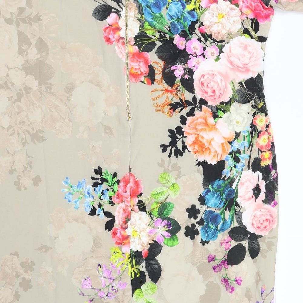 Joanna Hope Womens Beige Floral  Shift  Size 26