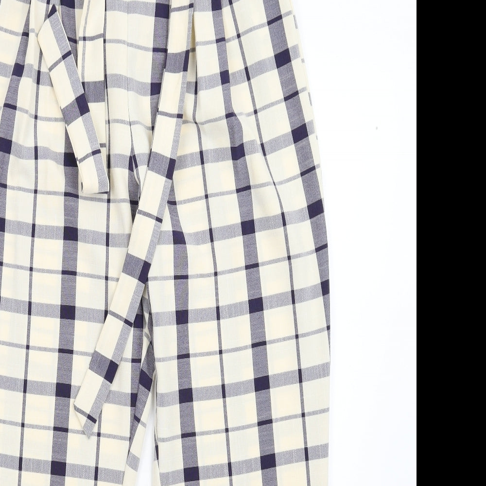 Primark Womens Beige Check  Trousers  Size 14 L28 in
