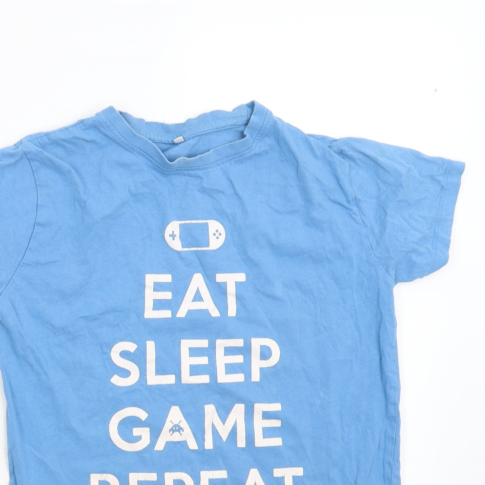 Urban Boys Blue   Basic T-Shirt Size 13-14 Years  - Eat Sleep Game Repeat