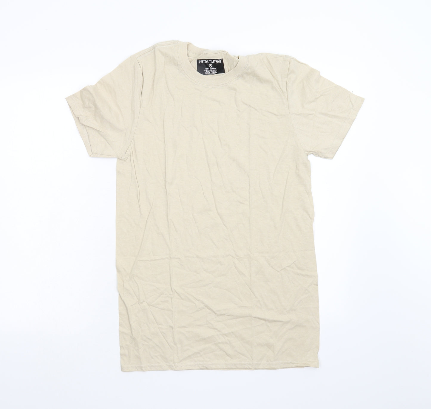 Pretty Little Thing Womens Beige   Basic T-Shirt Size S