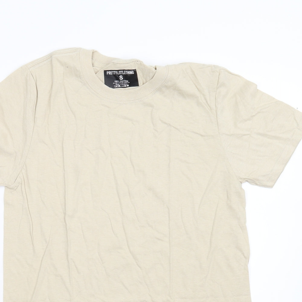 Pretty Little Thing Womens Beige   Basic T-Shirt Size S