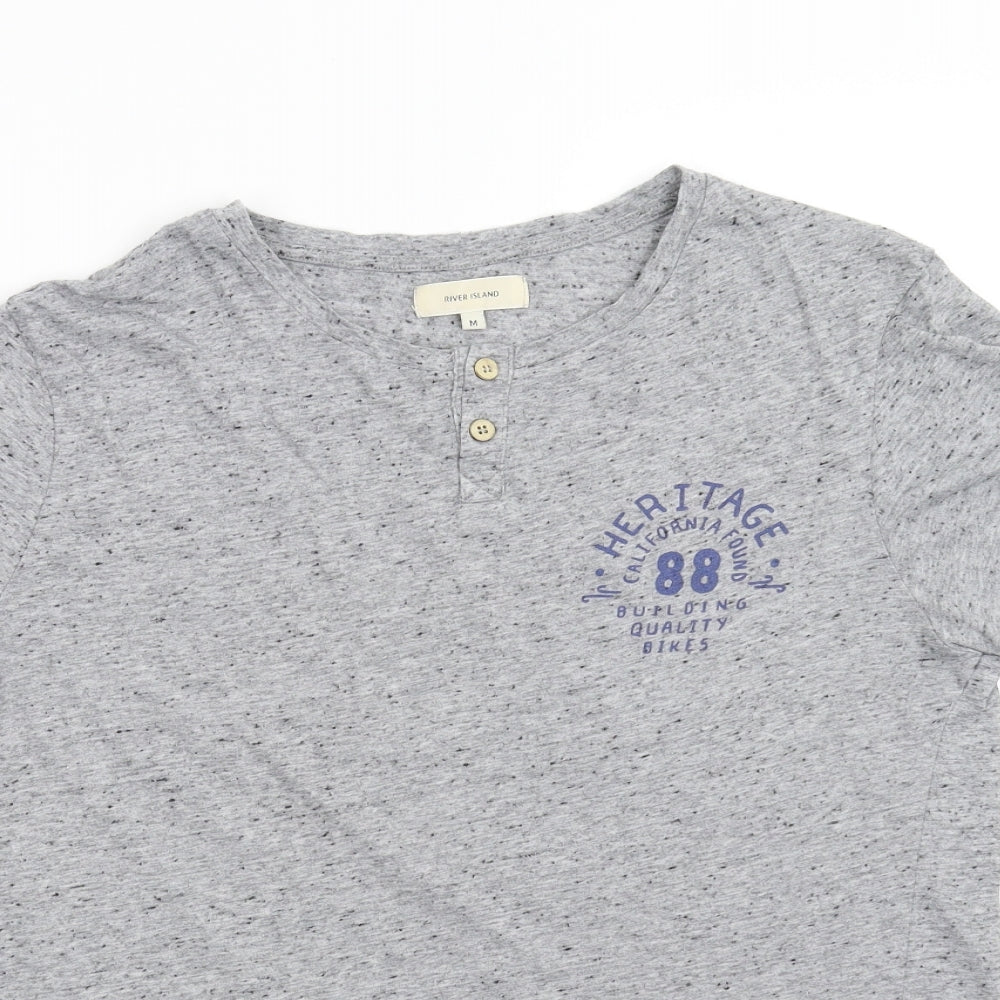 River Island Mens Grey    T-Shirt Size M