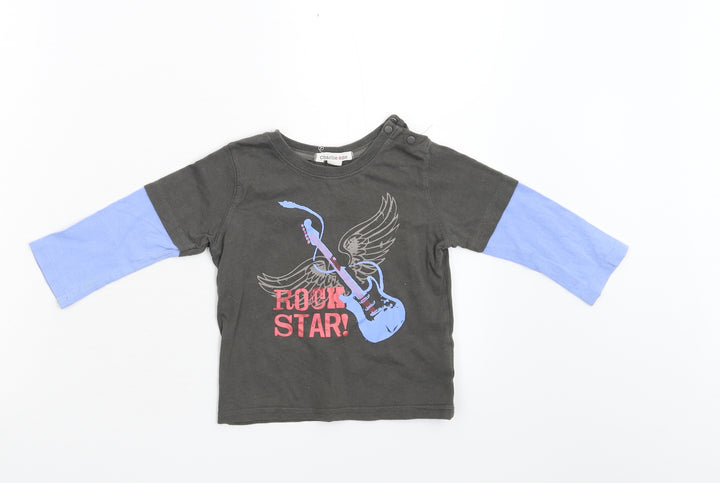 Charlie & Me Boys Grey Basic T-Shirt Size 2 Years