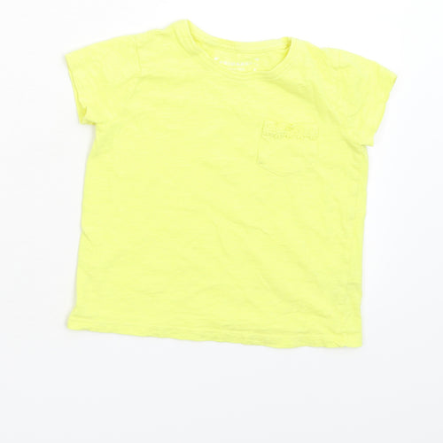 Primark Girls Yellow   Basic T-Shirt Size 4-5 Years