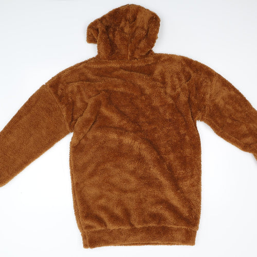 Pretty Little Thing Womens Brown  Fleece Pullover Hoodie Size 10