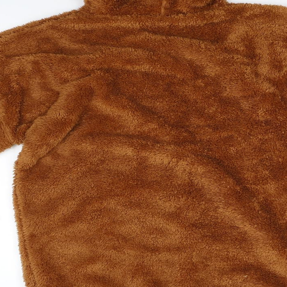 Pretty Little Thing Womens Brown  Fleece Pullover Hoodie Size 10