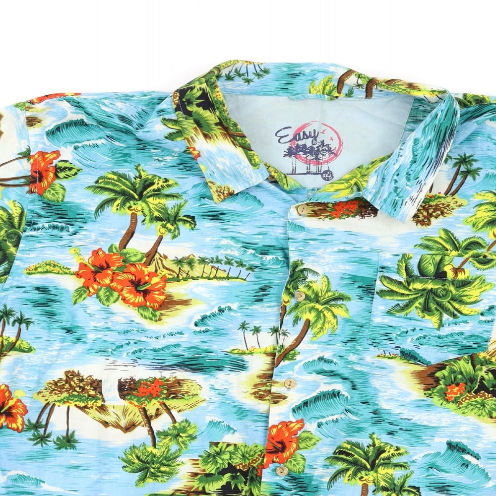 Easy Mens Multicoloured Floral   Button-Up Size L  - Hawaiian shirt