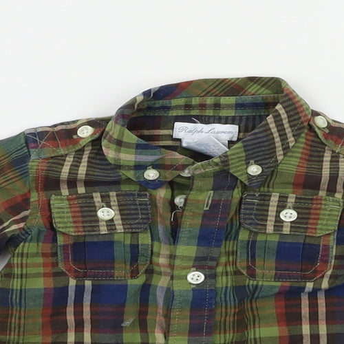 Polo Ralph Lauren Baby Green Check  Basic Button-Up Size 6-9 Months