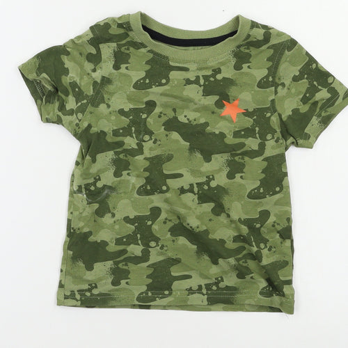 George Boys Green Camouflage  Basic T-Shirt Size 2-3 Years