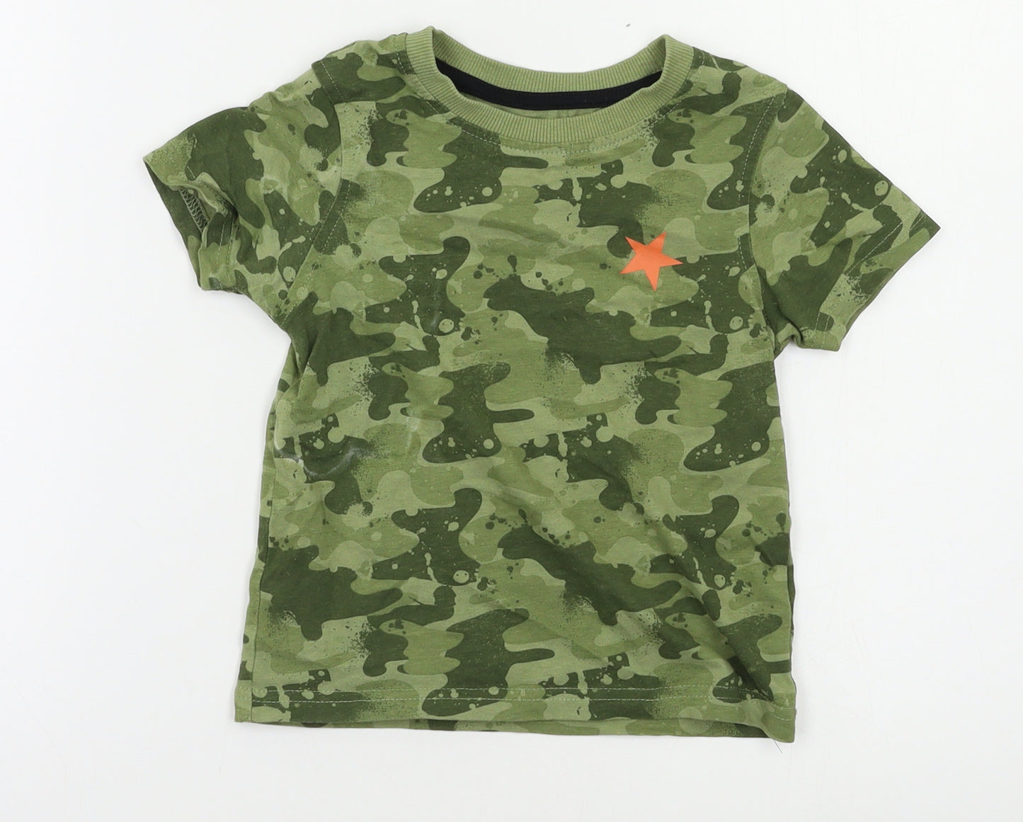 George Boys Green Camouflage  Basic T-Shirt Size 2-3 Years