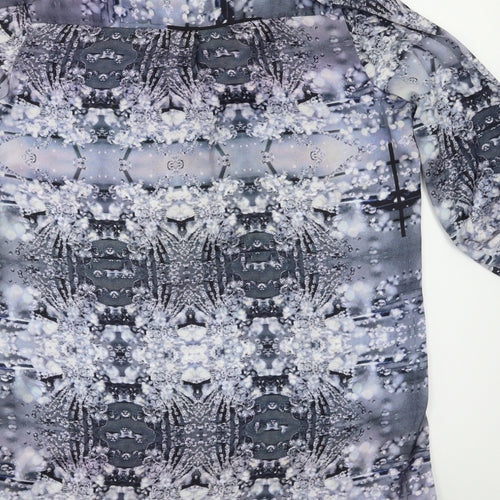 NEXT Womens Black Geometric  Basic Blouse Size 10