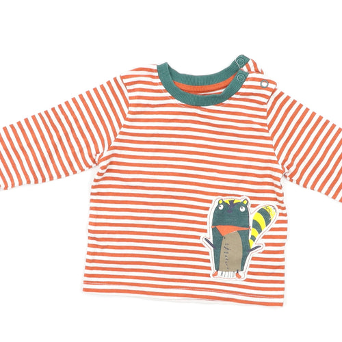 Nutmeg Baby Red Striped  Pullover T-Shirt Size 3-6 Months
