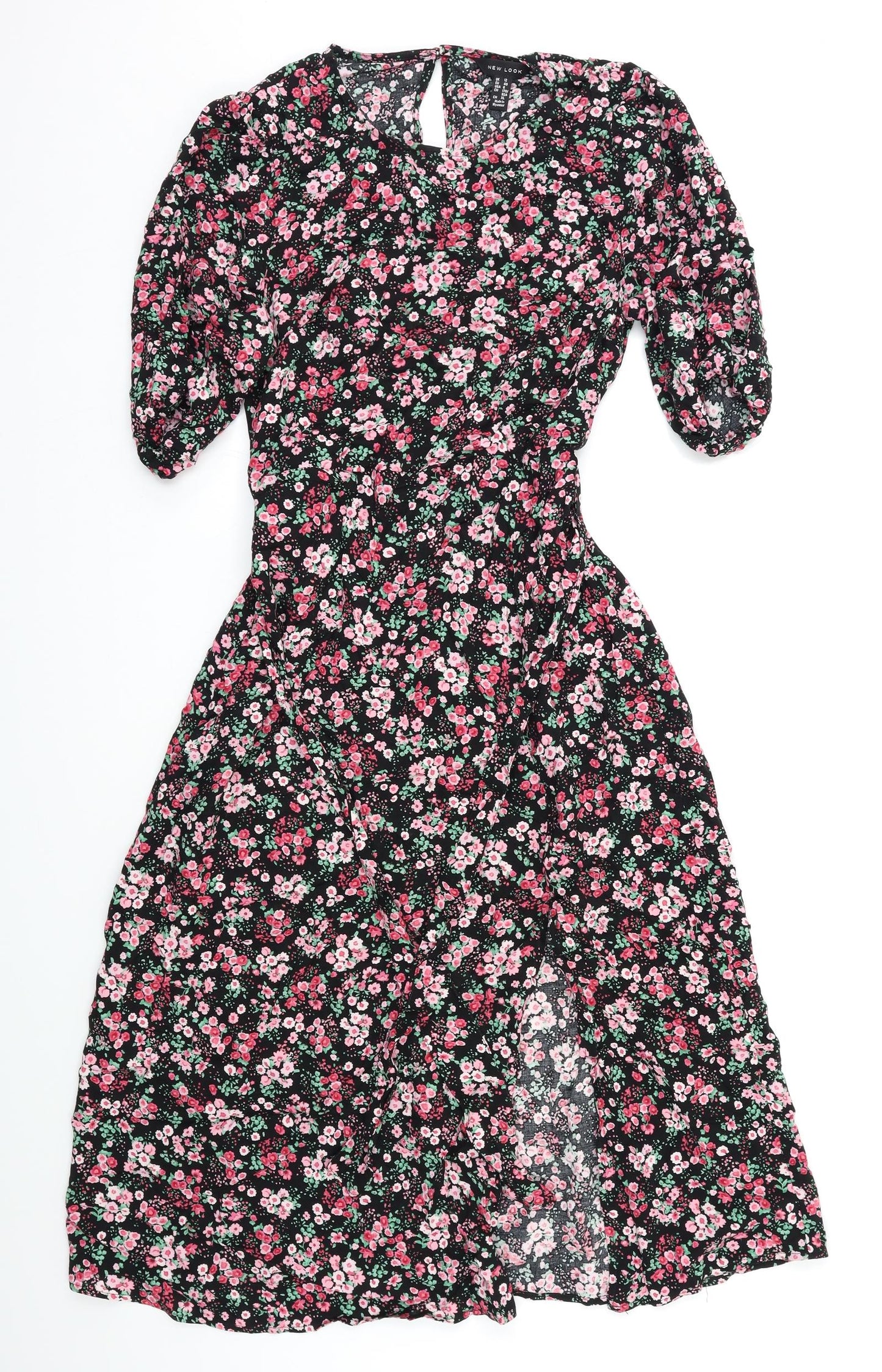 New Look Womens Multicoloured Floral  Wrap Dress  Size 12